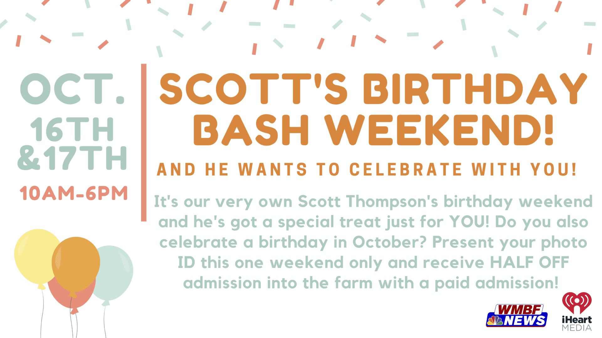 Scott’s Birthday Bash Weekend 10-16 & 10-17